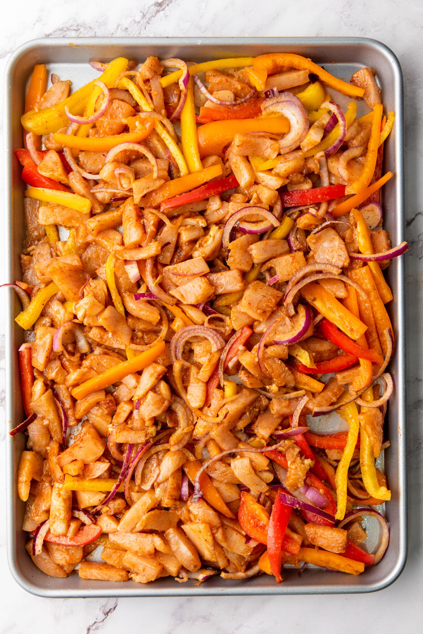 sheet pan fajitas process 1