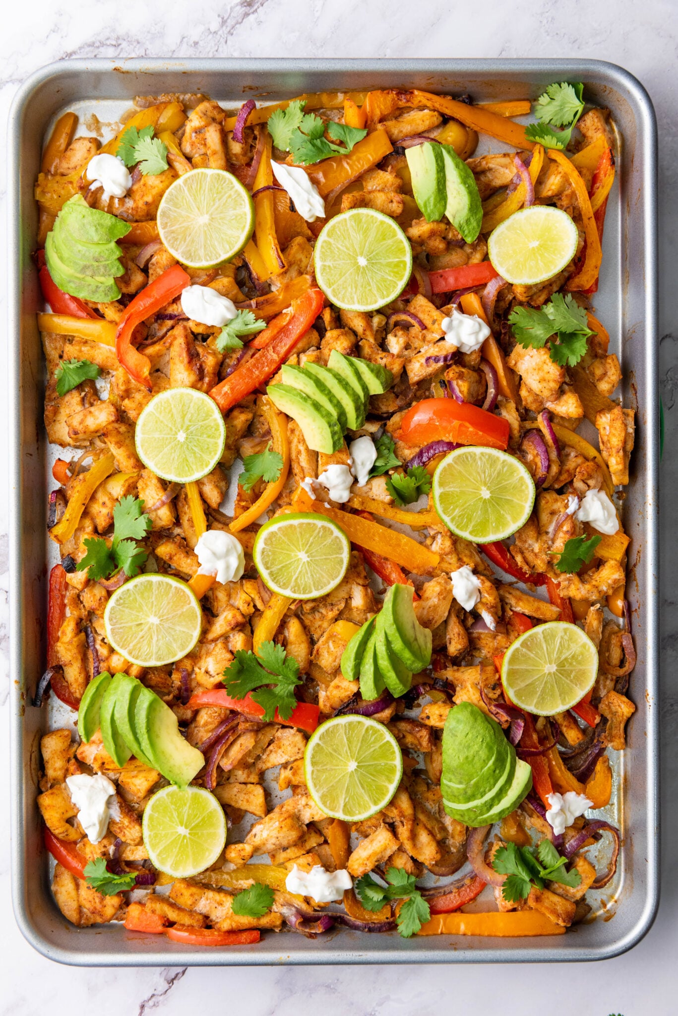 sheet pan fajitas cooked