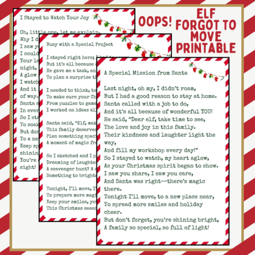 Elf Forgot to Move Printable (3 free printables) - A Sparkle of Genius