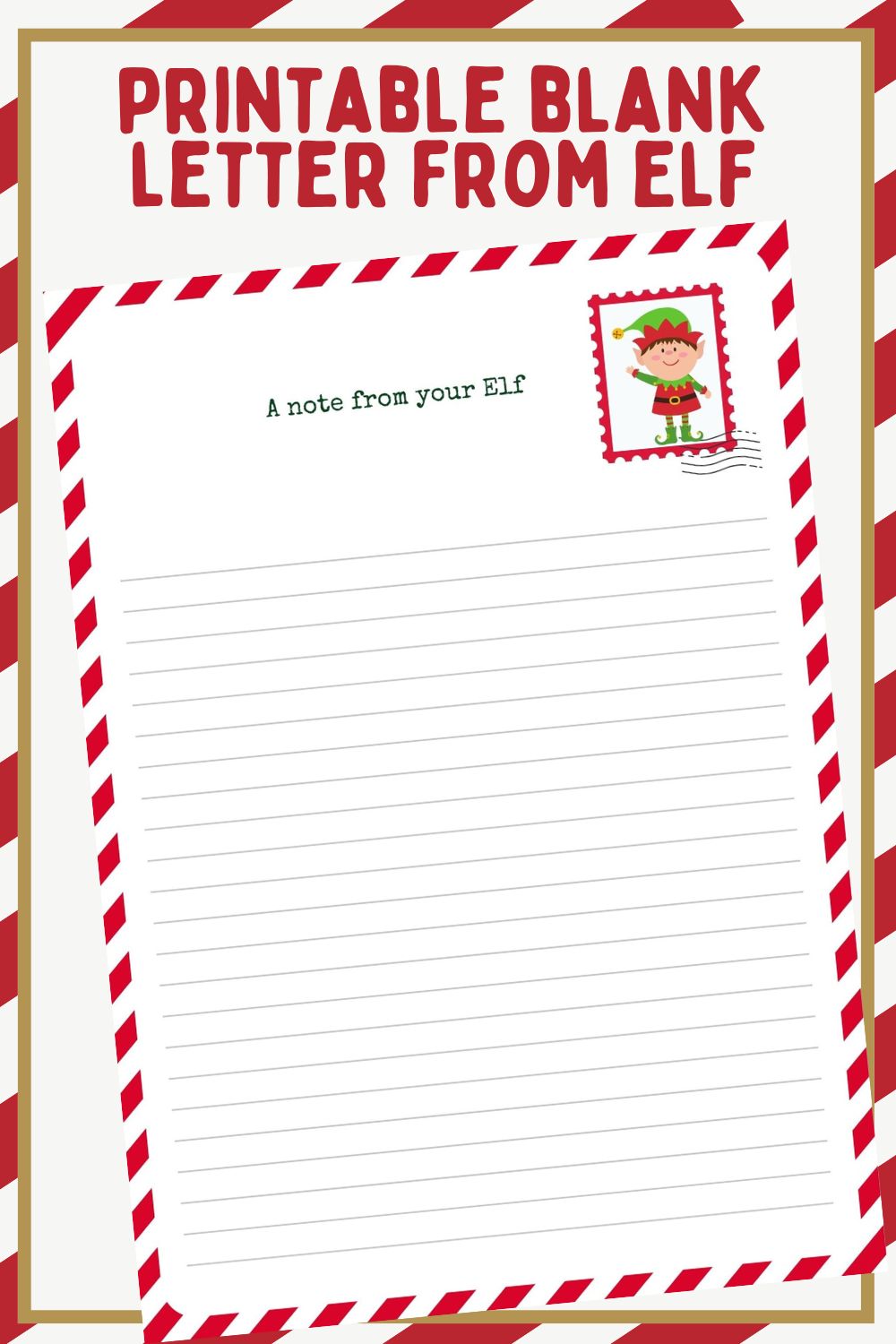Printable Blank Letter from Elf (Free Printables) - A Sparkle of Genius