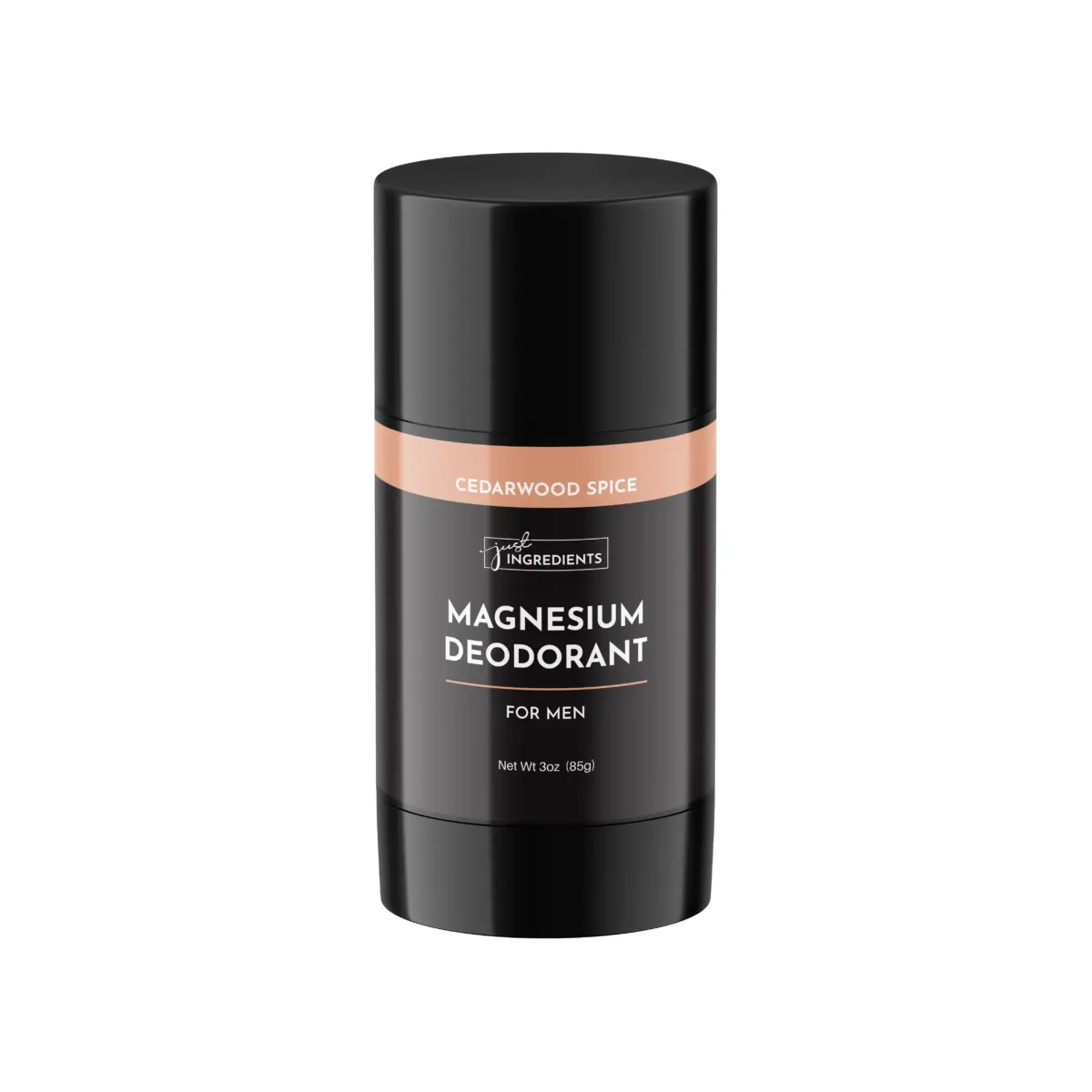 Just Ingredients deodorant for men in Cedarwood Spice scent with magnesium formula
