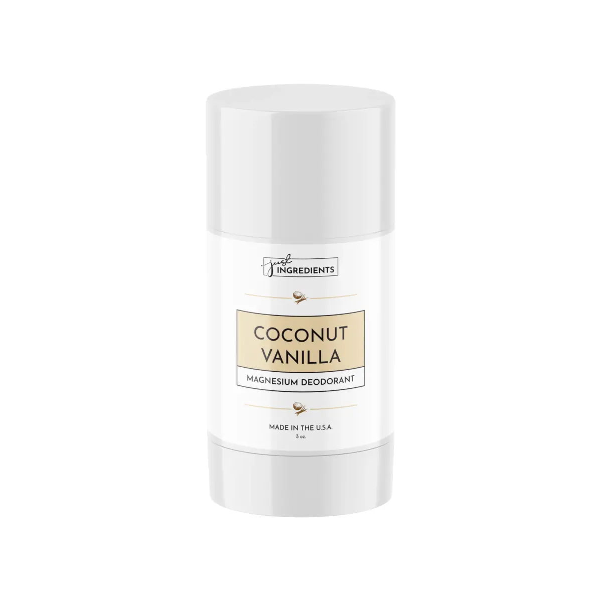 Coconut Vanilla Just Ingredients deodorant made with natural ingredients and magnesium