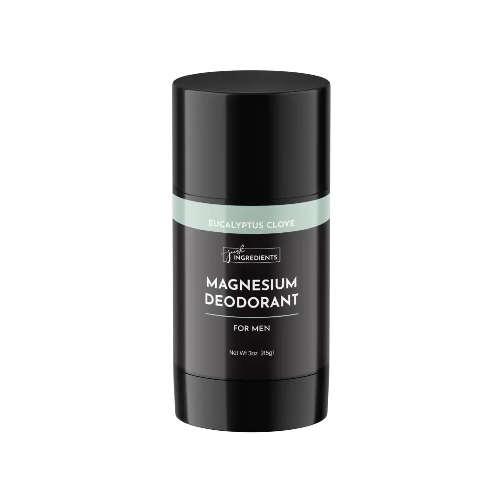Men’s Eucalyptus Clove deodorant by Just Ingredients – bold scent with clean ingredients Men’s Just Ingredients deodorant in Eucalyptus Clove with organic essential oils