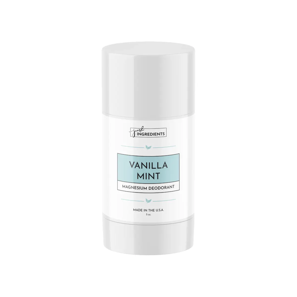Vanilla Mint scented Just Ingredients natural deodorant with essential oils and magnesium