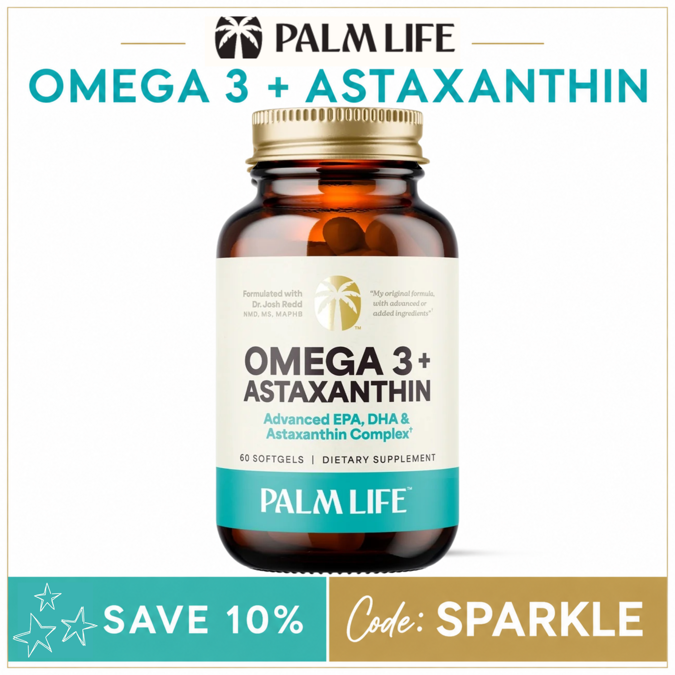 bottle of palm life omega 3 with coupon
